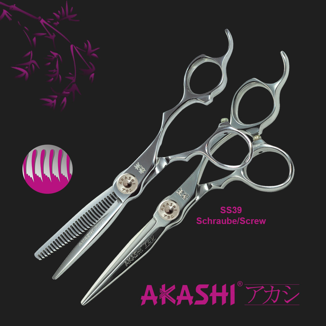 Zestaw Akashi PC-SET1 Nożyczki Fryzjerskie PC-B-5.5" + Degażówki Fryzjerskie PC-H-6"