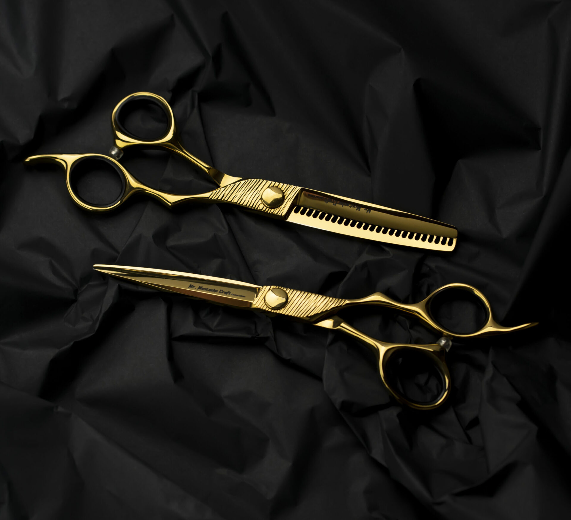 Zestaw Nożyczki 5.5"+ Degażówki 5.5" Mr.Mustache Gold Craft