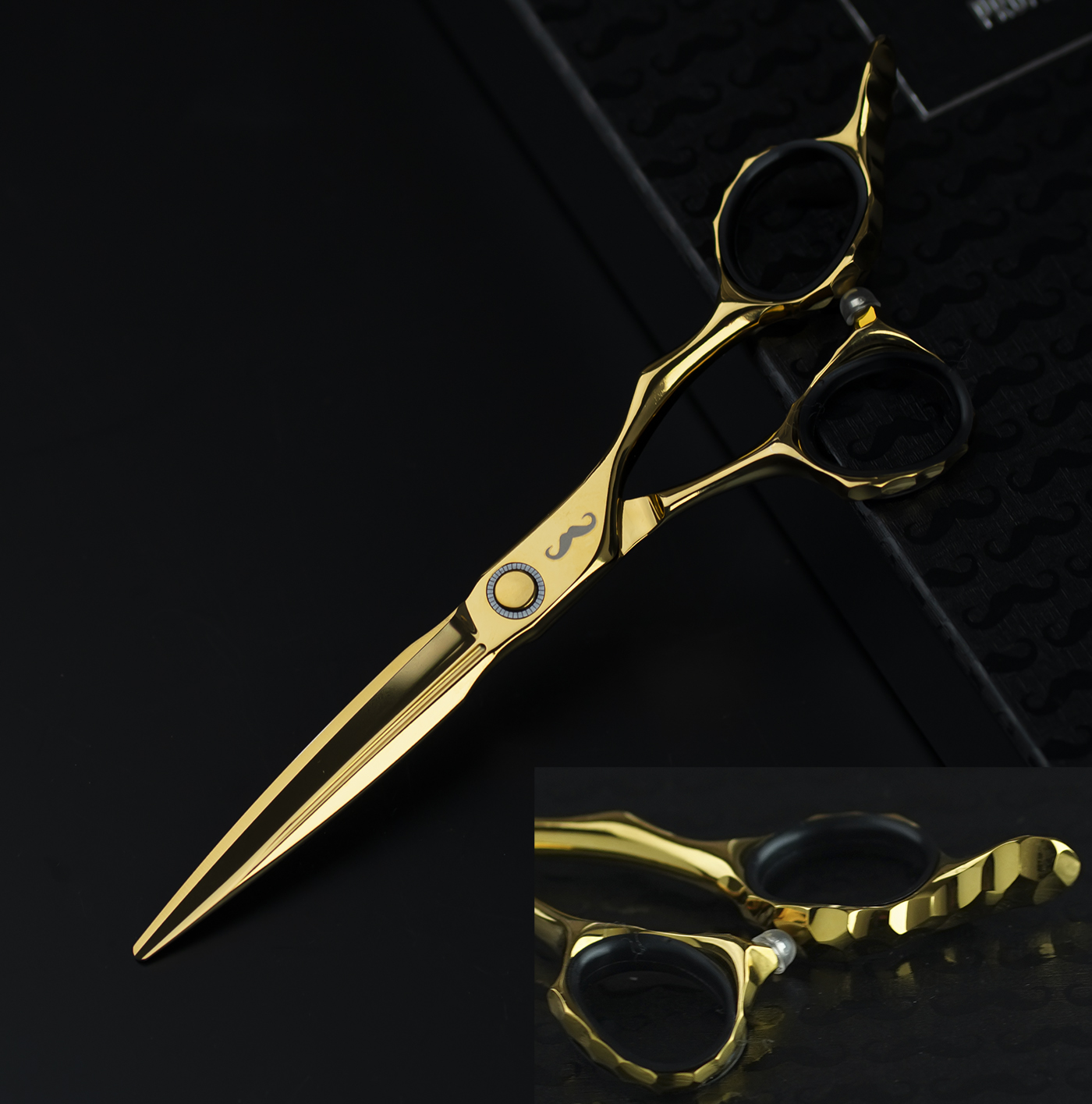 Nożyczki Mr.Mustache Engrave Gold 6,0"