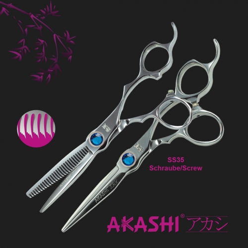 Zestaw Akashi PC-SET1 Nożyczki Fryzjerskie PC-B-5.5" + Degażówki Fryzjerskie PC-H-6"