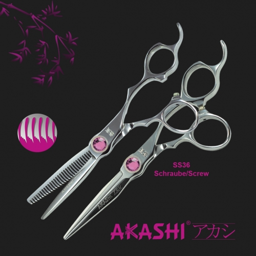Zestaw Akashi PC-SET1 Nożyczki Fryzjerskie PC-B-5.5" + Degażówki Fryzjerskie PC-H-6"