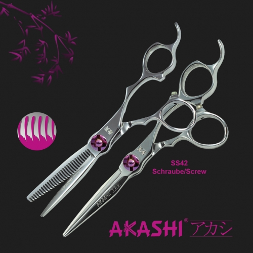 Zestaw Akashi PC-SET1 Nożyczki Fryzjerskie PC-B-5.5" + Degażówki Fryzjerskie PC-H-6"